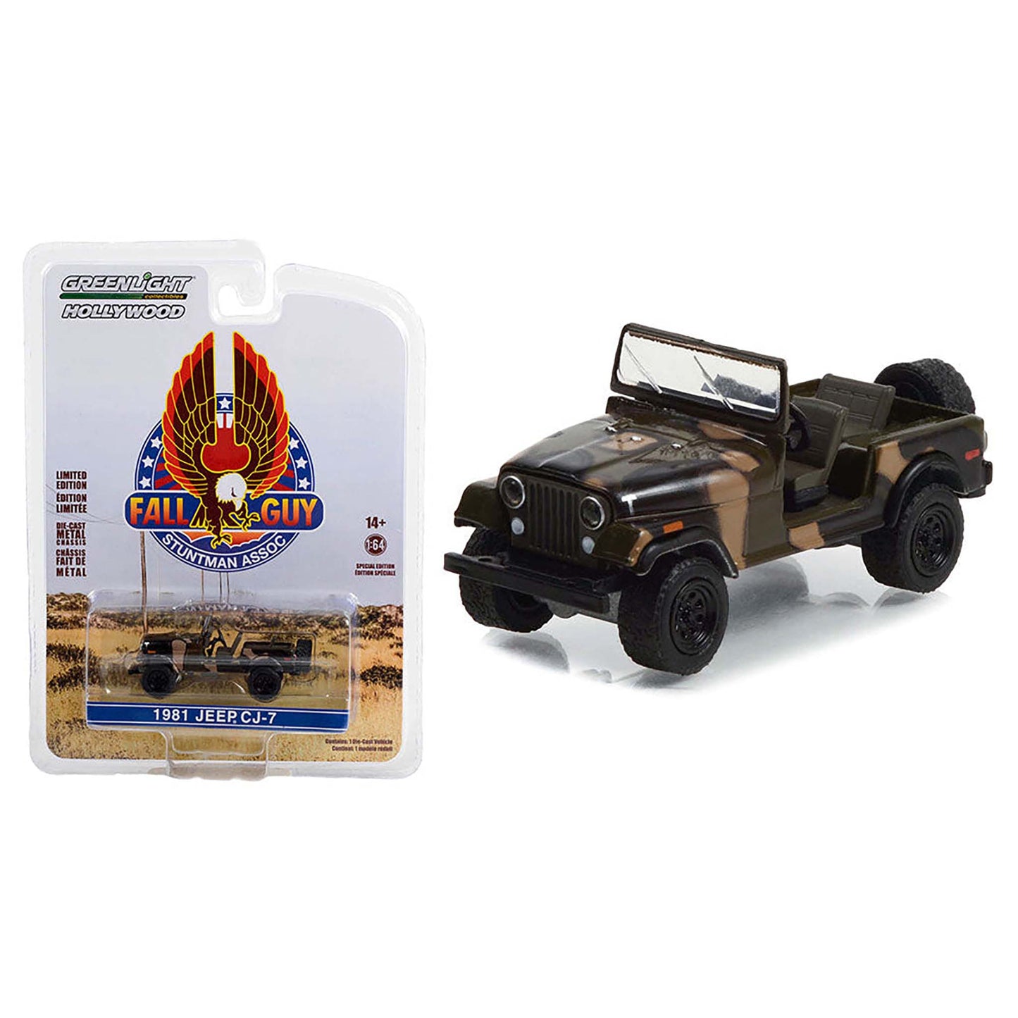 Camouflage 1977 Jeep CJ-7 diecast model product image
