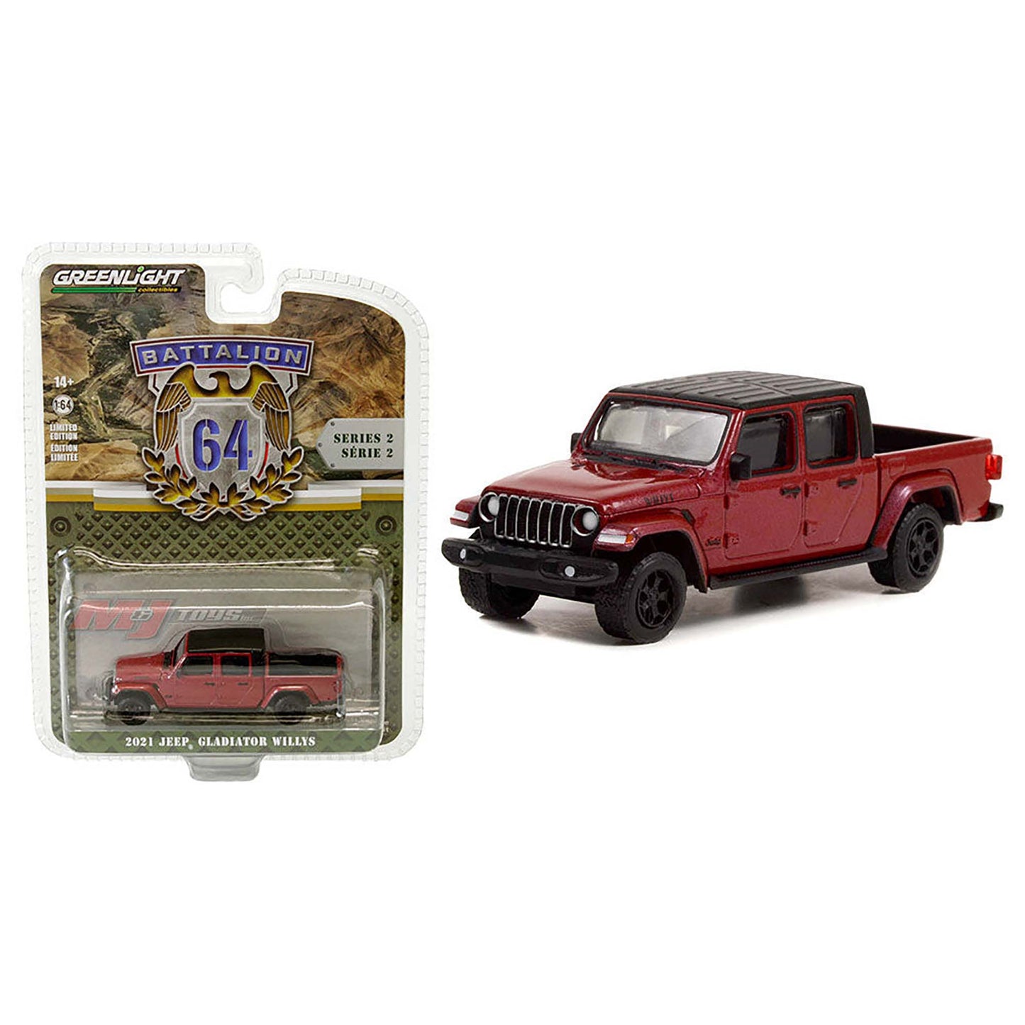 Red 2021 Jeep Gladiator diecast model product image