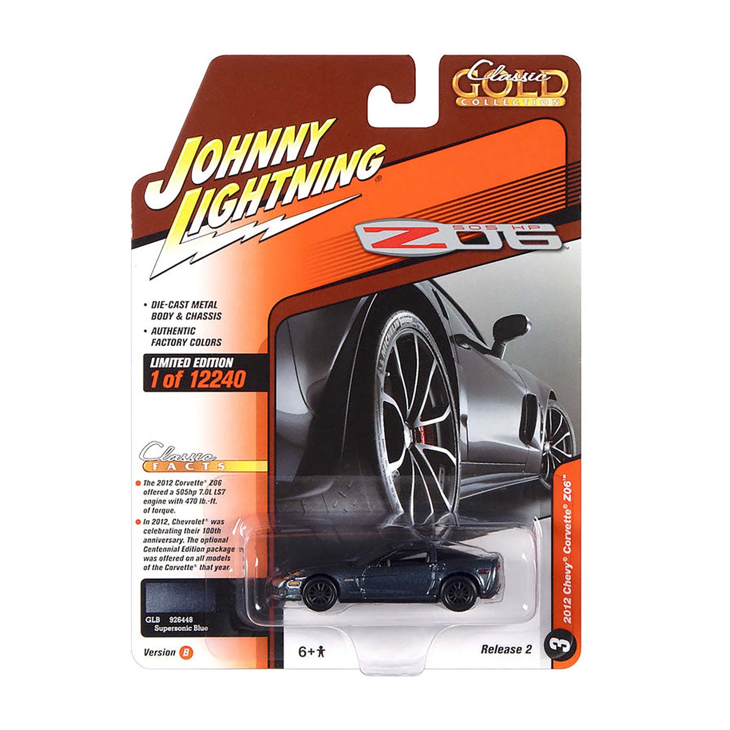 Blue 2012 Chevrolet Corvette Z06 diecast model product image