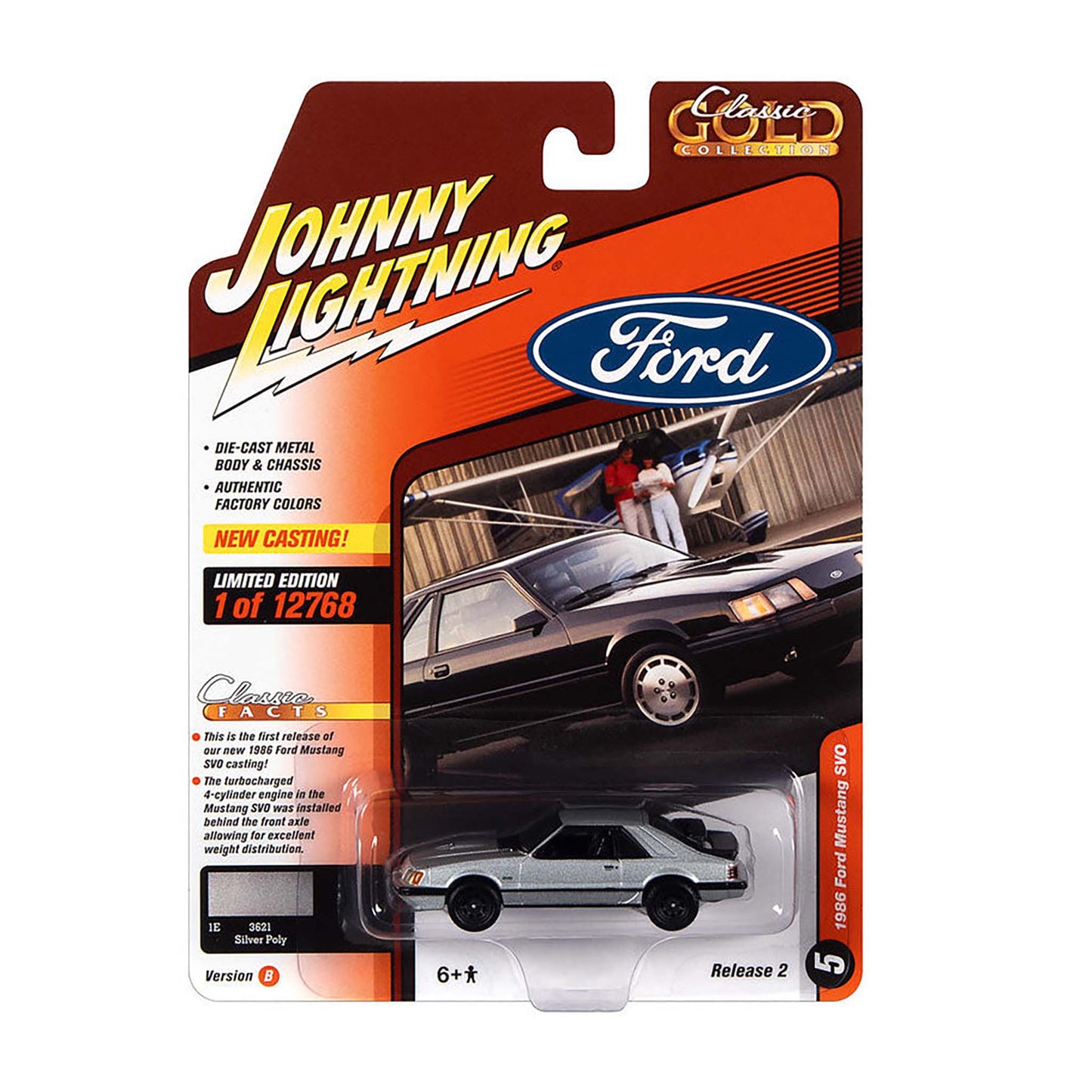 Silver 1986 Ford Mustang diecast model product image
