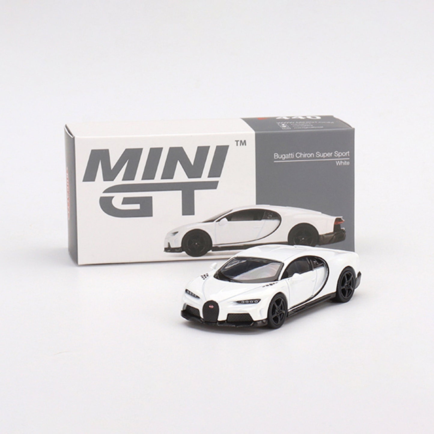 White Bugatti Chiron diecast model product image