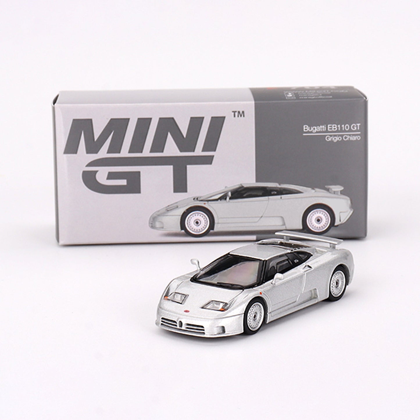 Silver Bugatti EB110 diecast model product image
