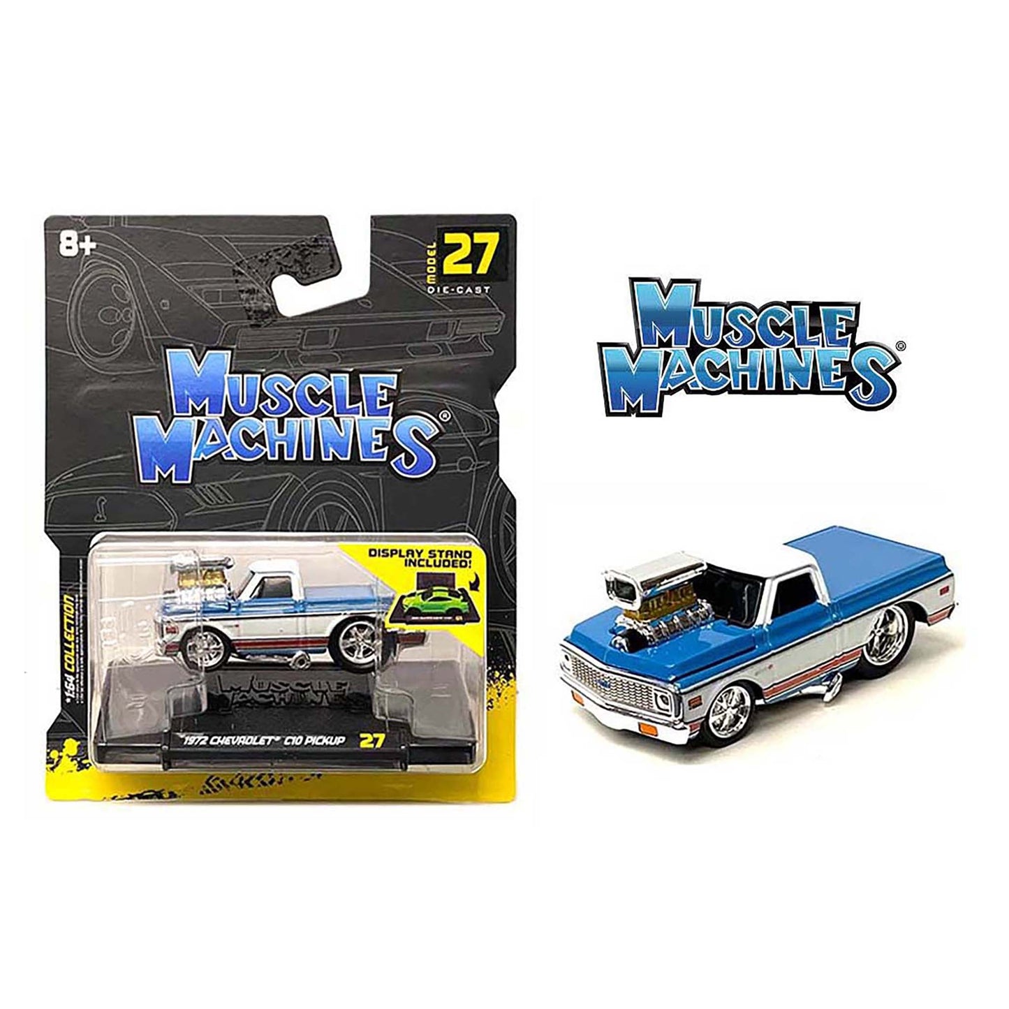 Blue 1972 Chevrolet C10 diecast model product image