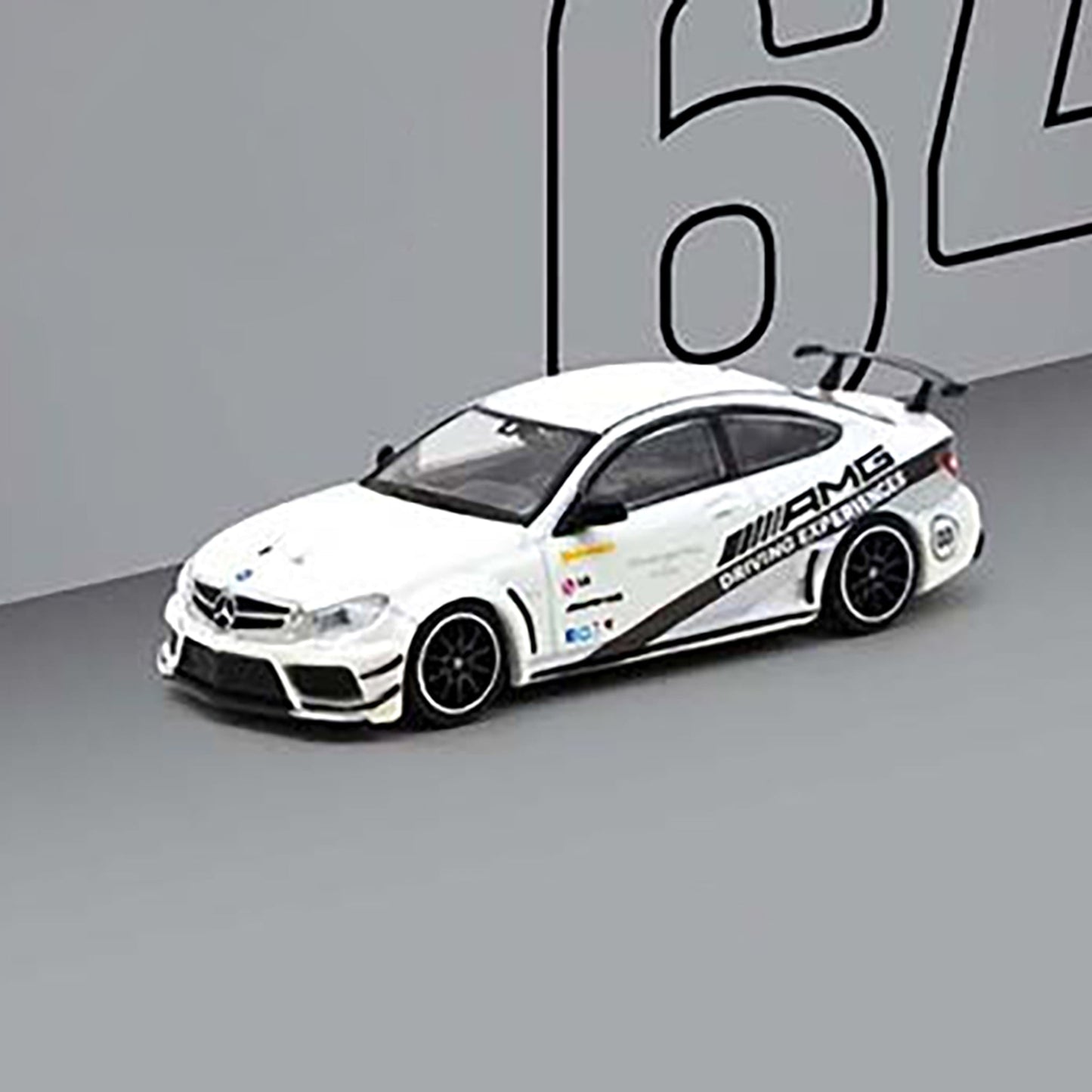 White Mercedes-Benz C63 diecast model product image