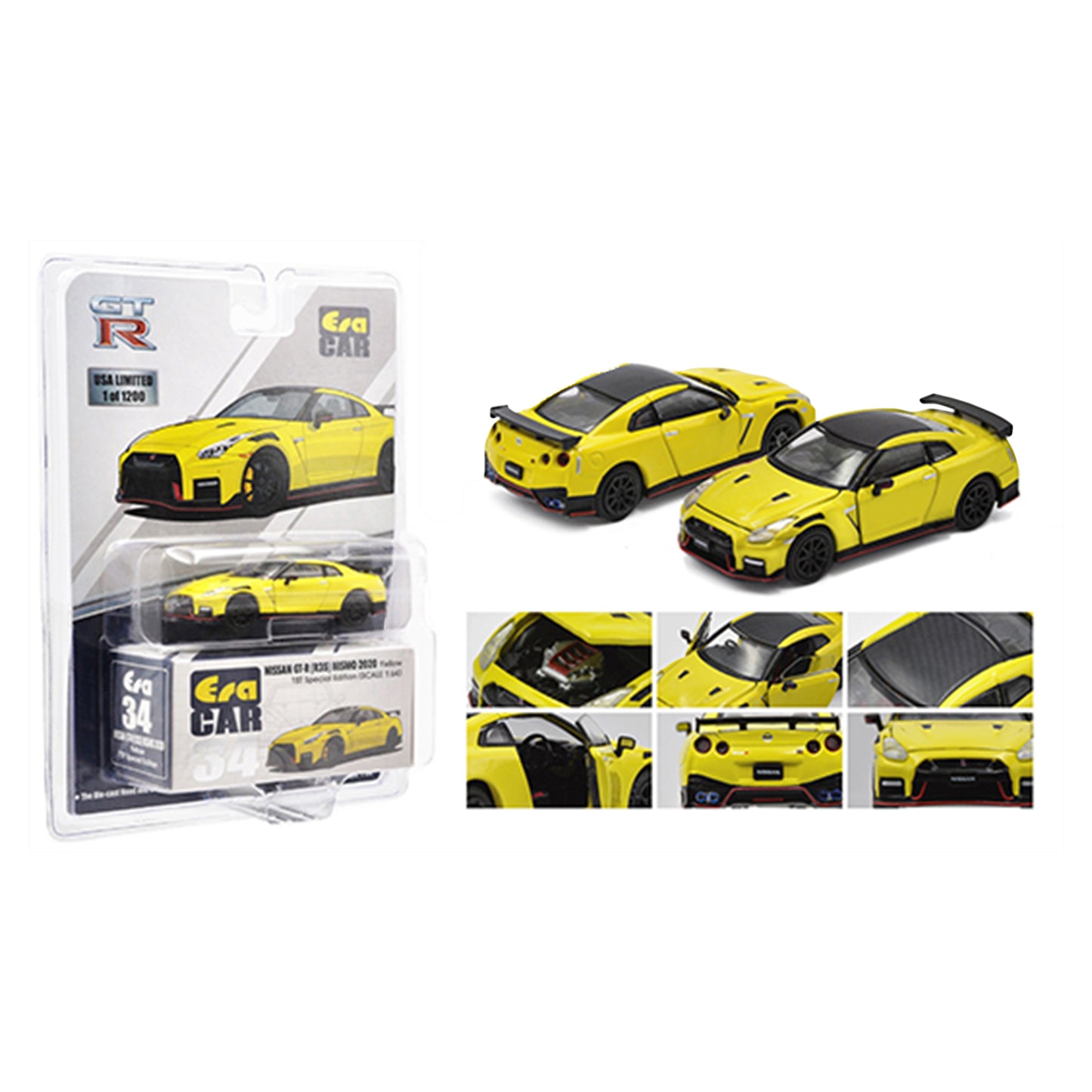 Yellow 2020 Nissan GT-R diecast model product image