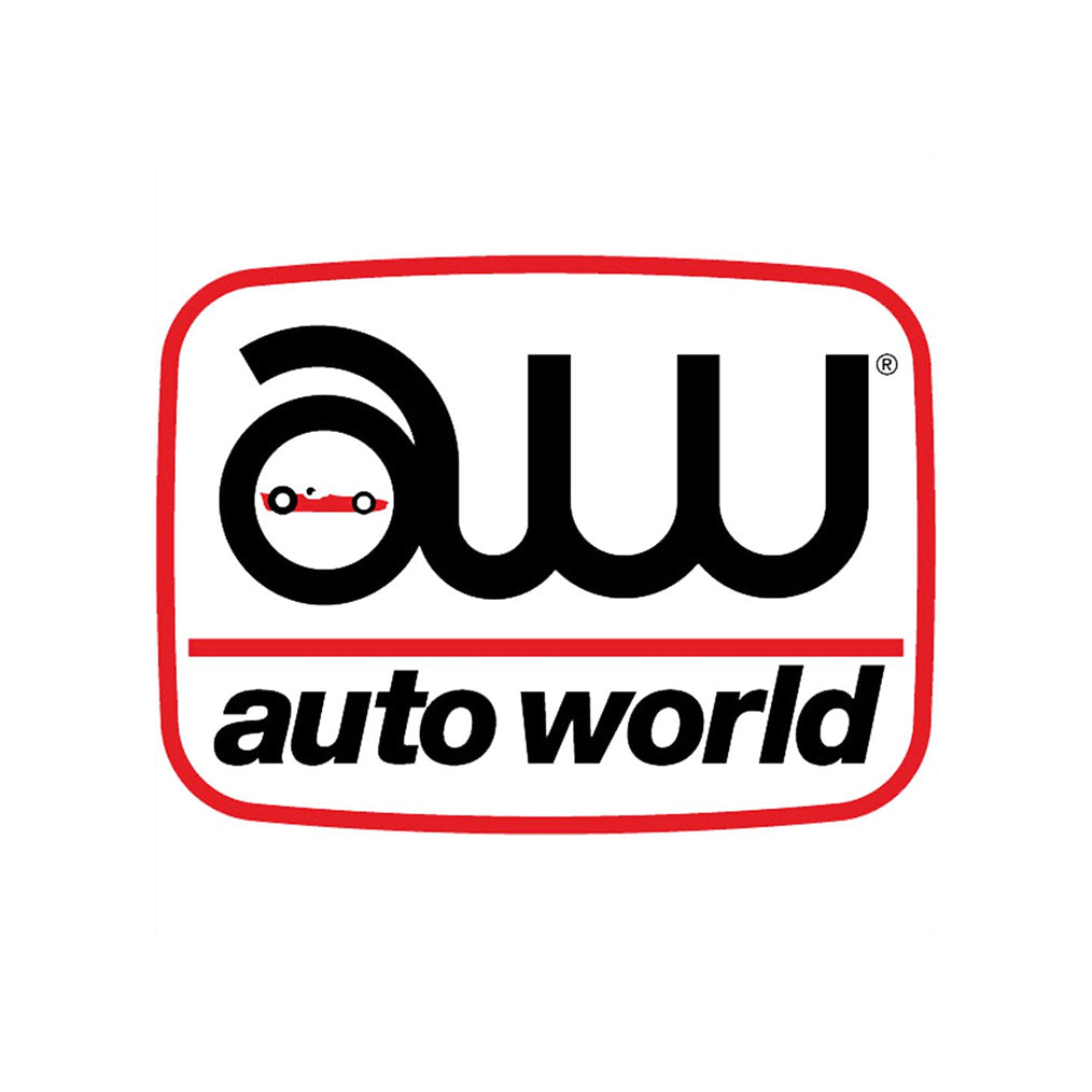 Auto World logo, featuring a stylized 'AW' in black and red with 'auto world' written below.