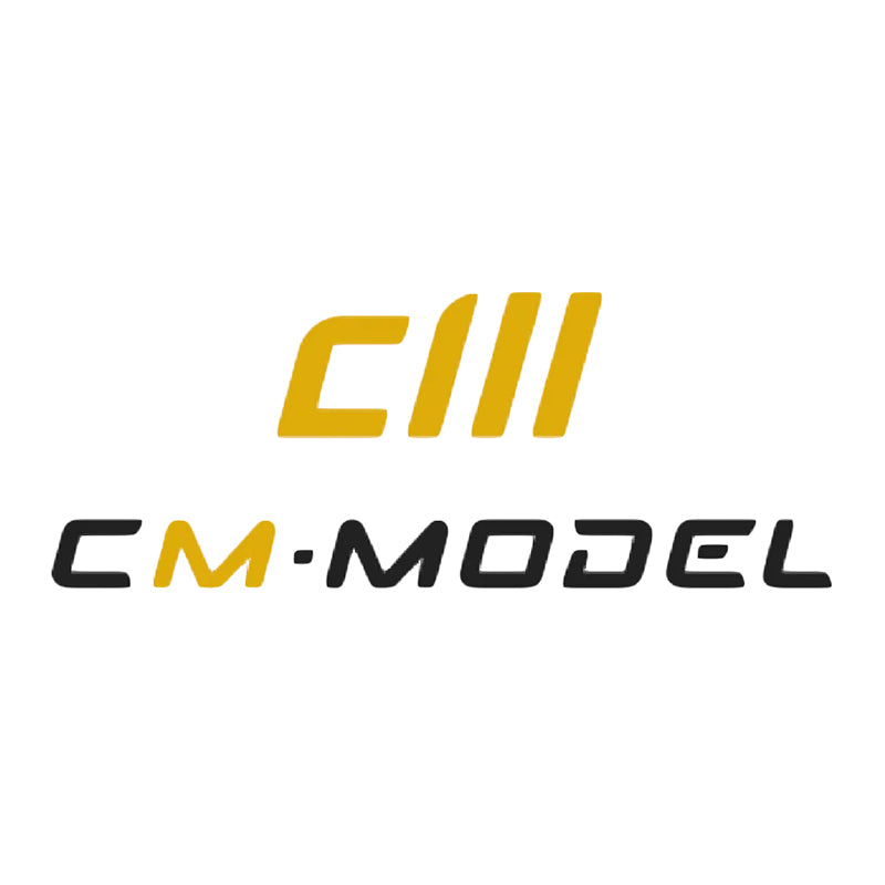 CM Model logo, featuring gold and black stylized letters 'CM MODEL' in a modern font.