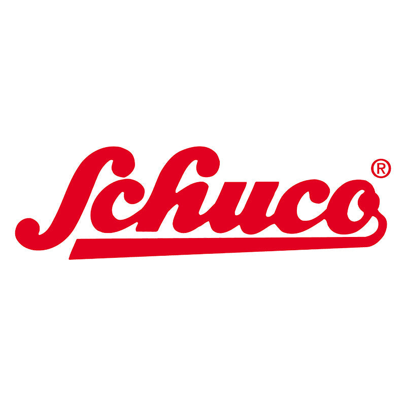 Schuco logo, displaying a retro-style red cursive font.