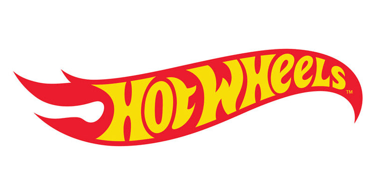 Hot Wheels logo featuring the iconic flame design with the words 'Hot Wheels' in red and yellow bold lettering.