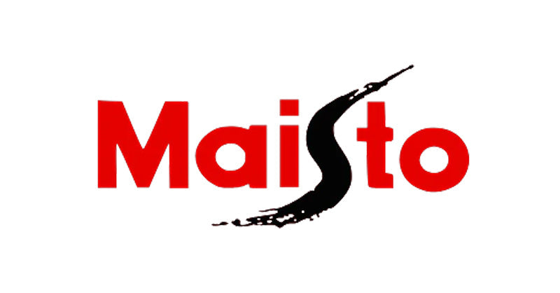 Maisto logo in bold red text with a stylized 'S' and a black underline, representing the toy car brand.