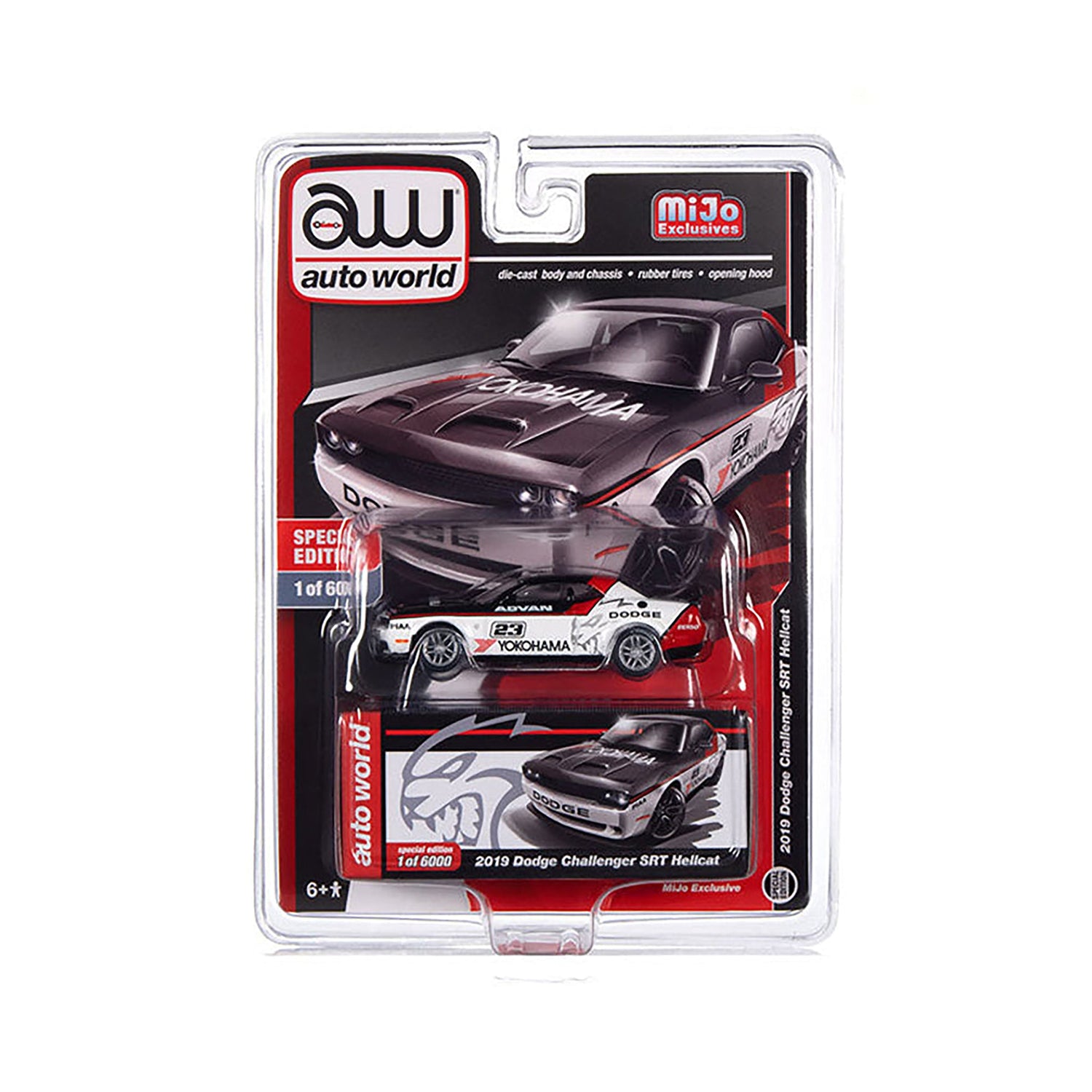 Black 2019 Dodge Challenger SRT Hellcat diecast model product image