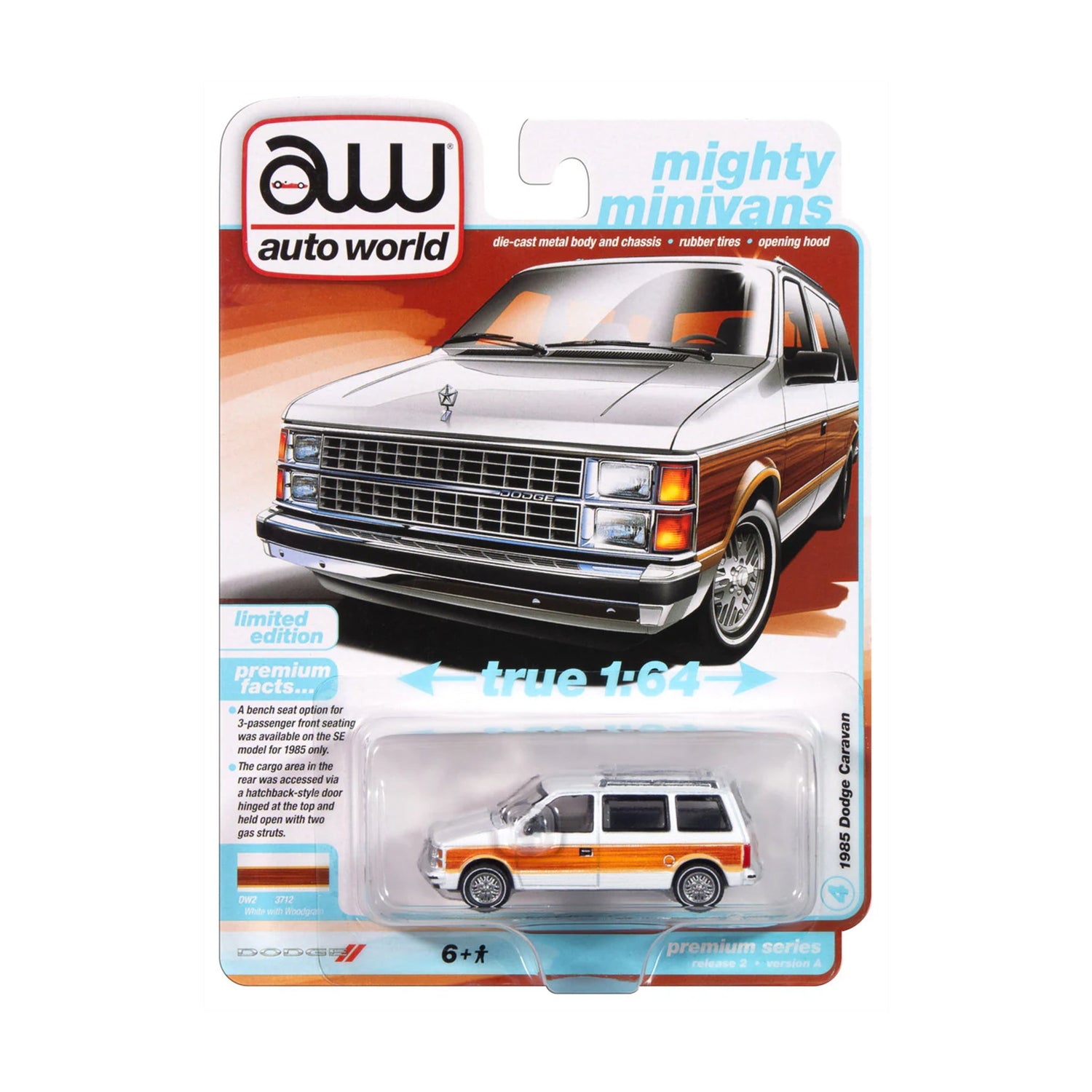 White 1985 Dodge Caravan diecast model product image