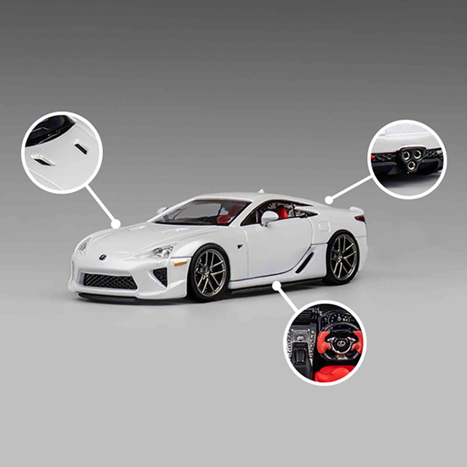 Pearl White Lexus LFA diecast model product image