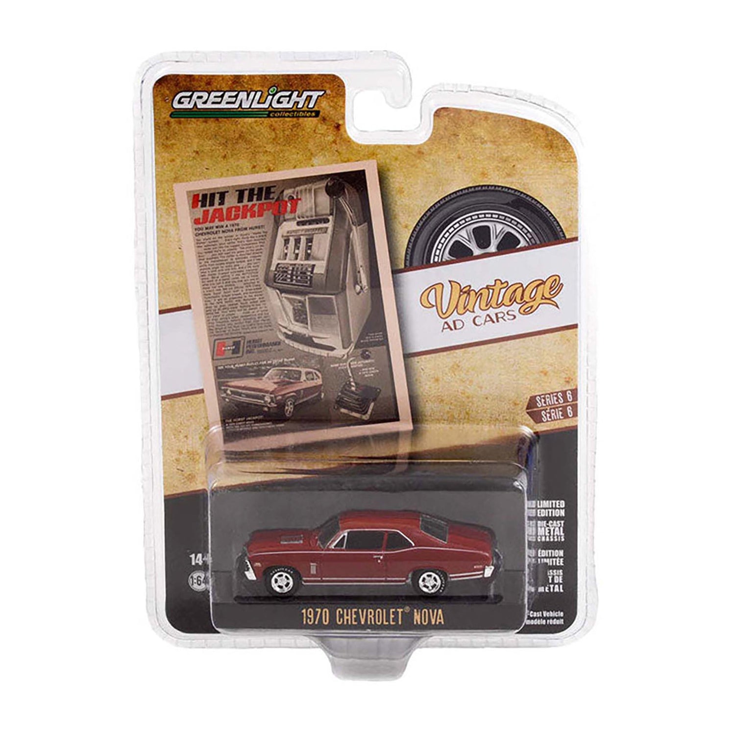 Red 1970 Chevrolet Nova diecast model product image