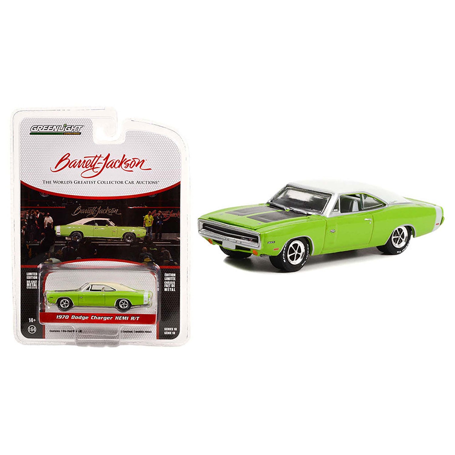 Green 1970 Dodge Charger R/T diecast model product image