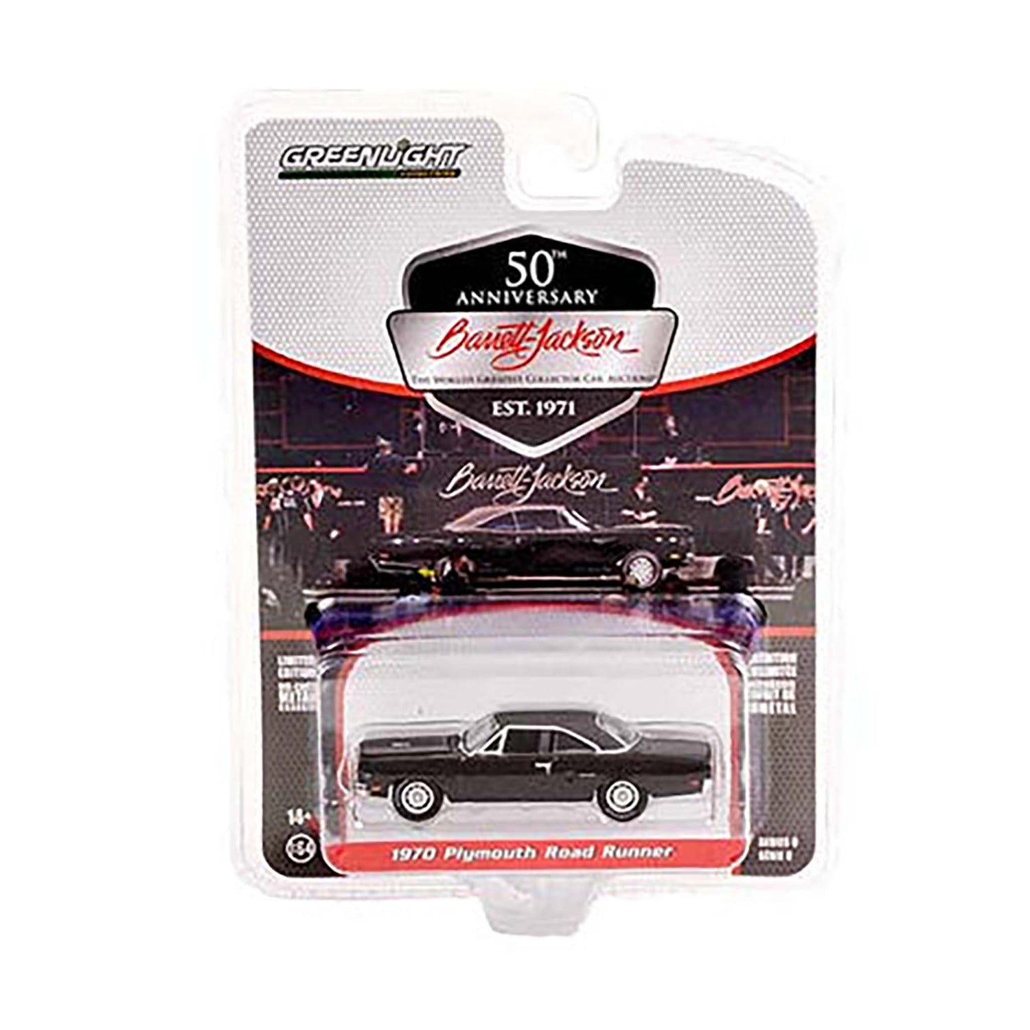 Black 1970 Plymouth Road Runner diecast model product image