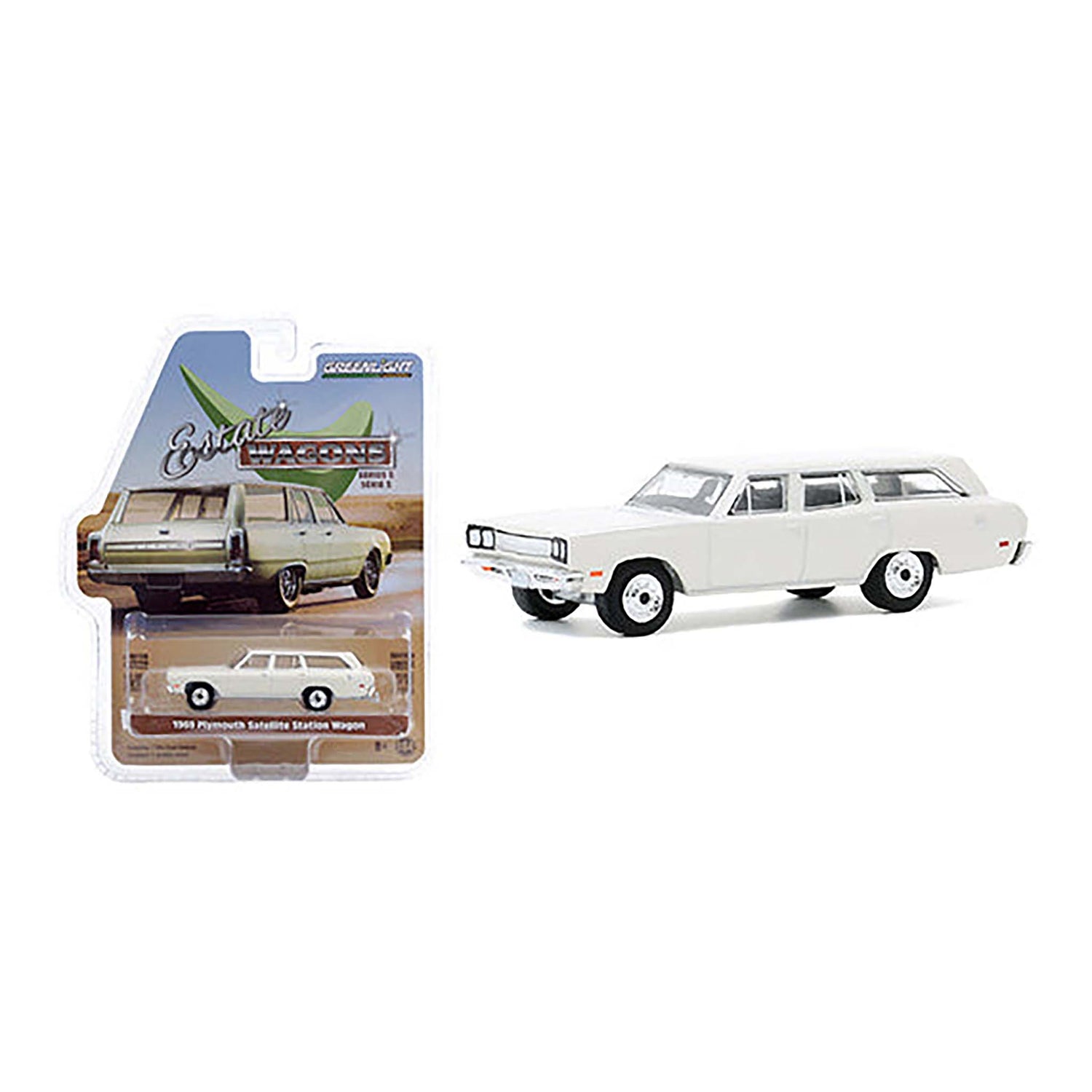 White 1969 Plymouth Satellite diecast model product image