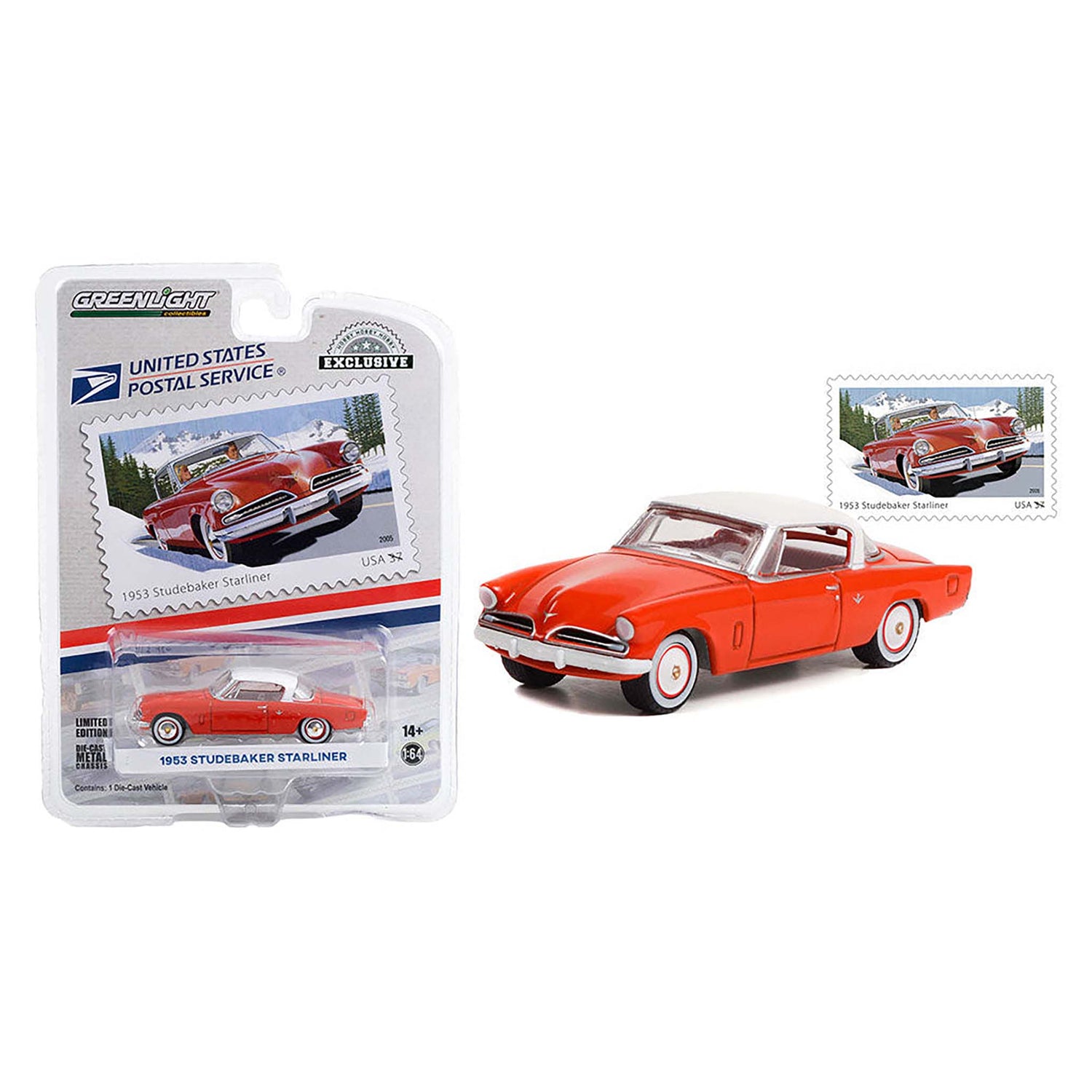 Red 1953 Studebaker Starliner diecast model product image