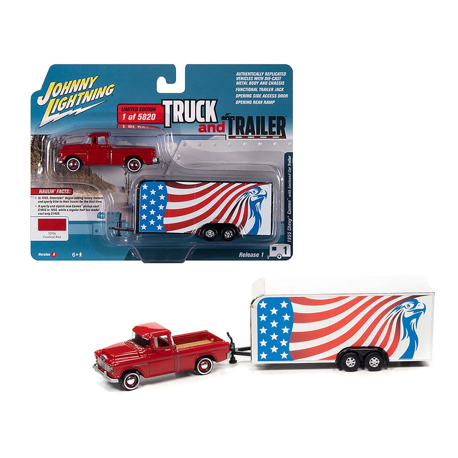 Red 1955 Chevrolet Cameo diecast model product image