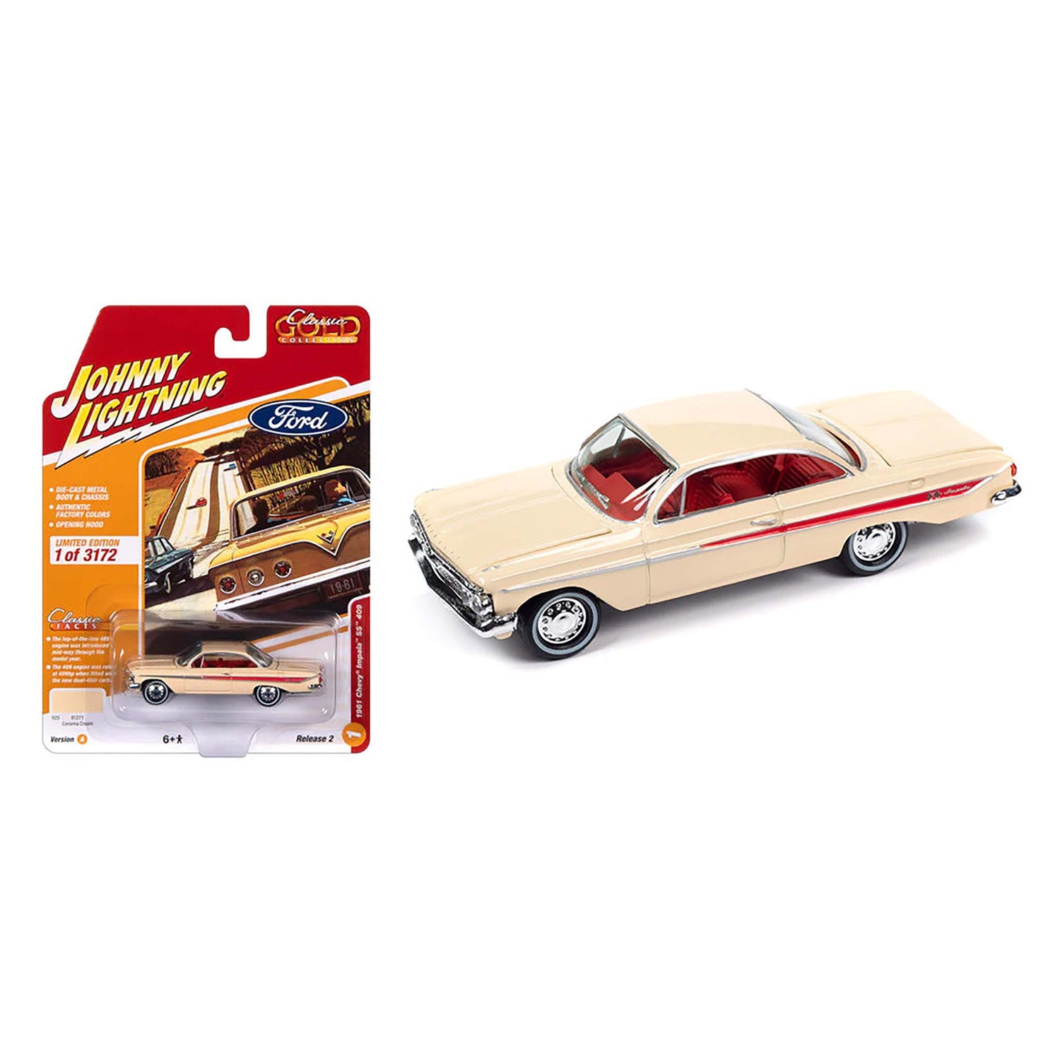 Cream 1961 Chevrolet Impala SS diecast model product image