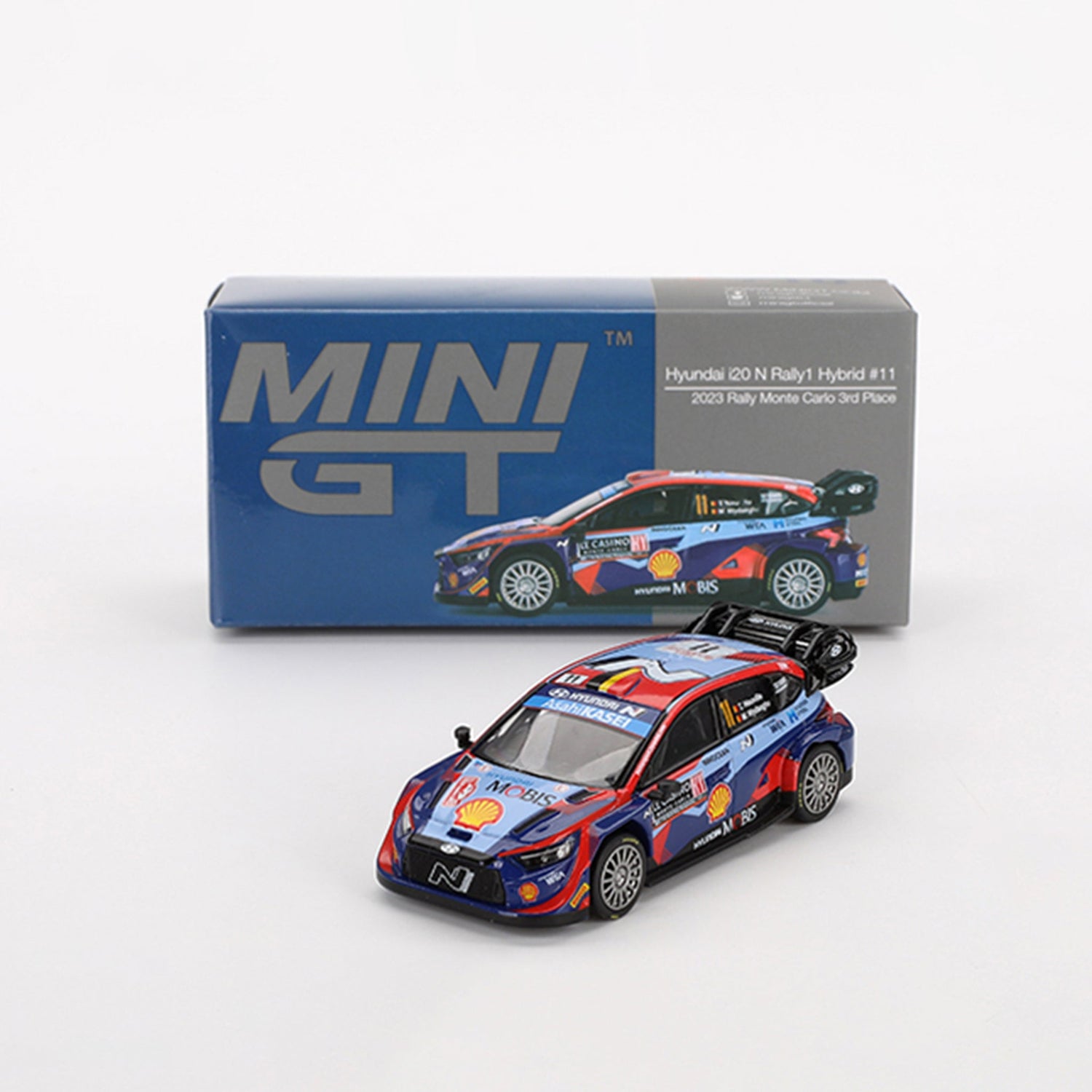 Blue 2023 Hyundai i20 diecast model product image