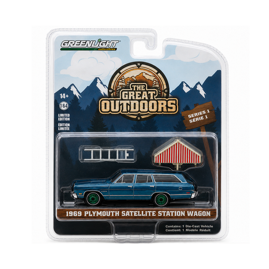 Green 1969 Plymouth Satellite Chase Car diecast model product image